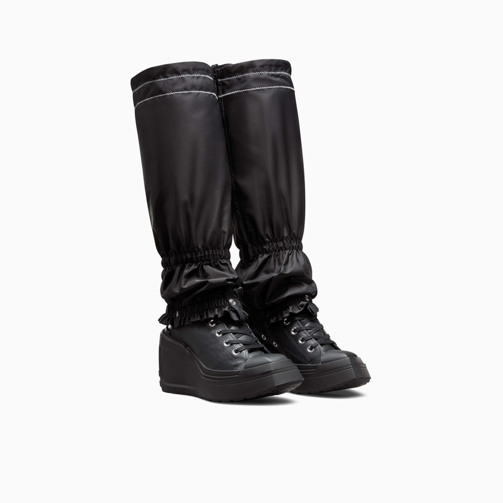 Conver, Martin X chuck 70 D luxe wedge Ali limited addition black lace up boots